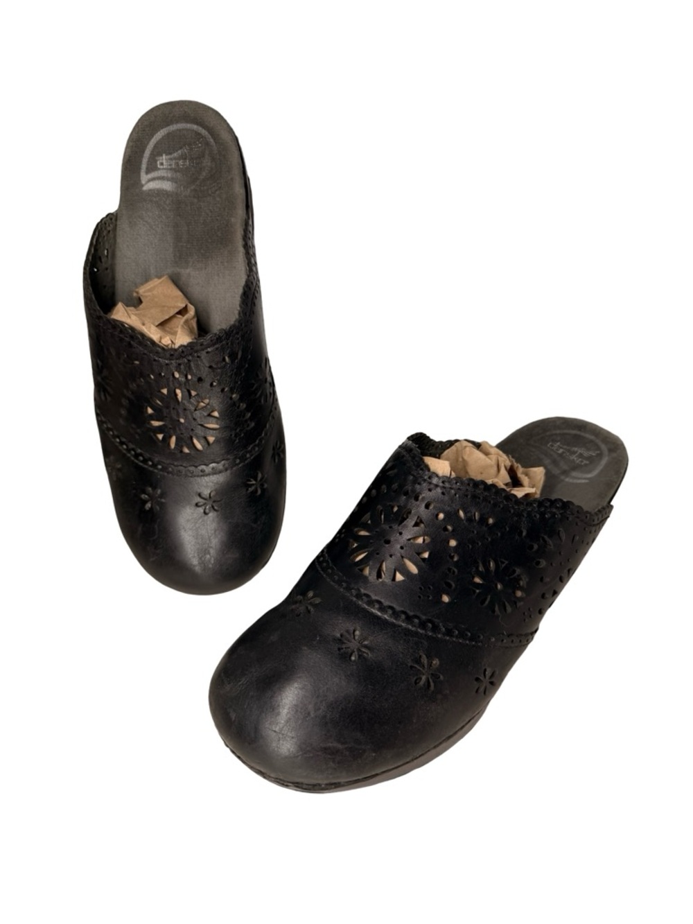 Dansko Black Leather Clogs Comfort Slip On Boho Y2K - Picture 2 of 10